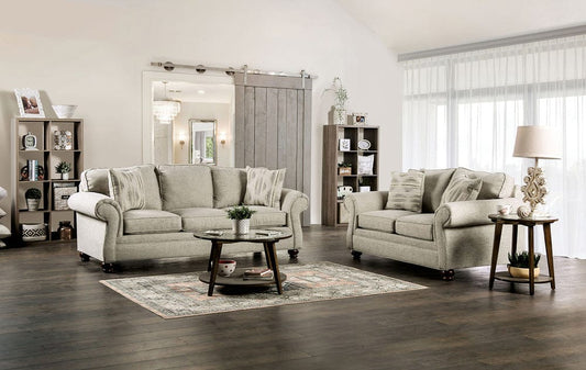 Furniture of America - Amaya Sofa + Loveseat in Cream - SM5411-2PC View 1