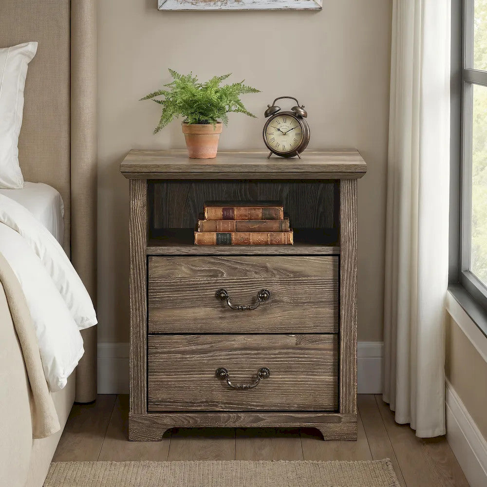 Furniture of America - Amble - Nightstand(2/PK) - Dark Gray - SL7200DG-N-2PK view 1