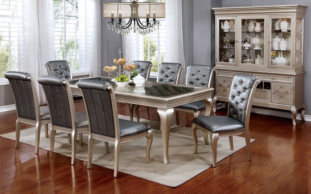 Furniture of America - Amina 84" Dining Table in Champagne - CM3219T View 2