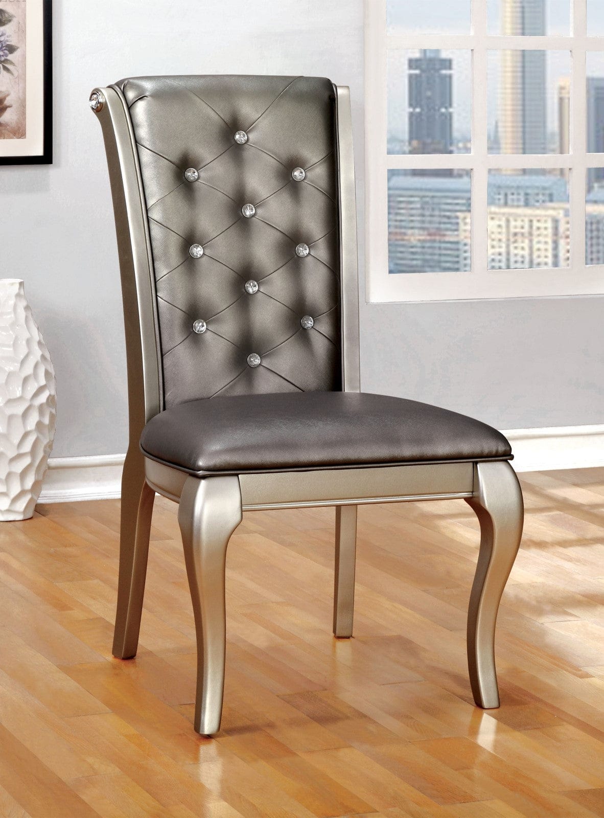 Furniture of America - Amina 9 Pc. Dining Table Set in Champagne - CM3219T-9PC View 2