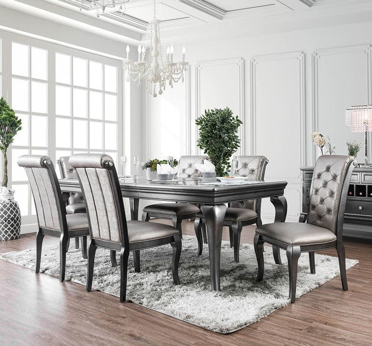Furniture of America - Amina 9 Pc. Dining Table Set in Gray - CM3219GY-T-9PC View 1