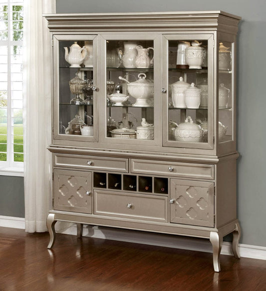 Furniture of America - Amina Hutch & Buffet in Champagne - CM3219HB-SET View 1