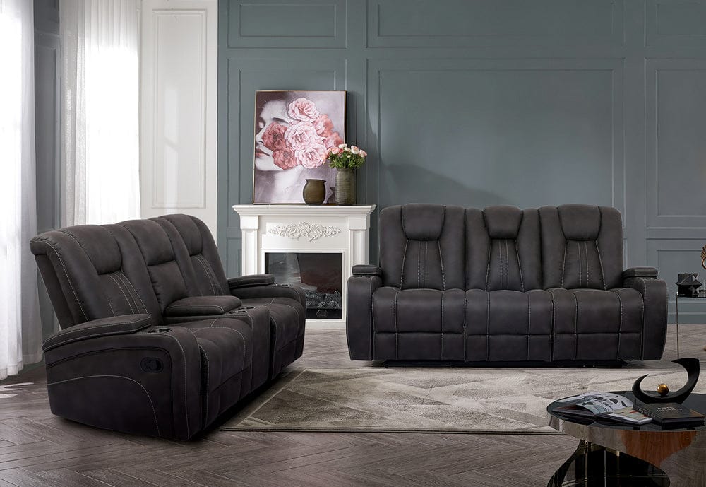 Furniture of America - Amirah Sofa + Glider Loveseat in Dark Gray - CM9903-2PC View 1