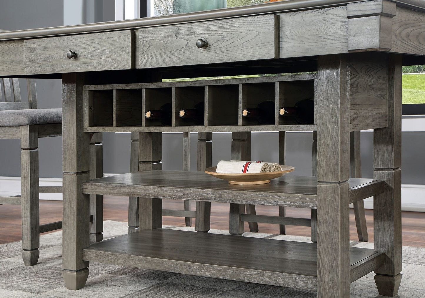 Furniture of America - Anaya Counter Ht. Table in Gray - CM3512GY-PT-TABLE View 3