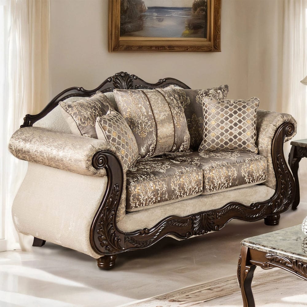 Furniture of America - Andalusia Loveseat in Light Brown/Dark Cherry - SM6450-LV View 1