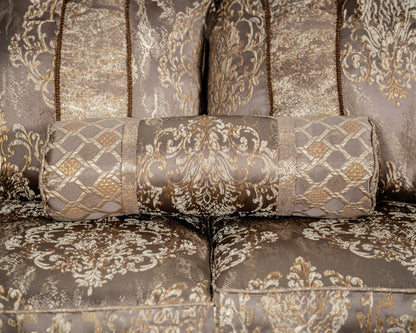 Furniture of America - Andalusia Sofa + Loveseat in Light Brown/Dark Cherry - SM6450-2PC View 3