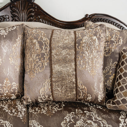 Furniture of America - Andalusia Sofa + Loveseat in Light Brown/Dark Cherry - SM6450-2PC View 5