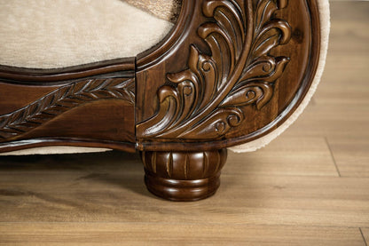 Furniture of America - Andalusia Sofa + Loveseat in Light Brown/Dark Cherry - SM6450-2PC View 8