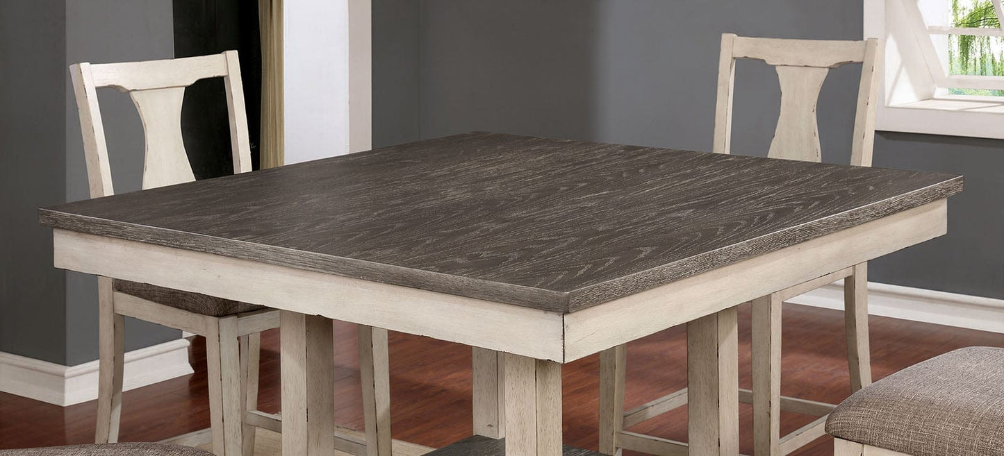 Furniture of America - Ann 5 Pc. Counter Ht. Table Set in Antique White/Gray - CM3752PT-5PK View 2