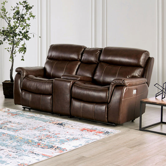 Furniture of America - Antenor Power Loveseat in Brown - CM9926MB-LV-PM-PK View 1