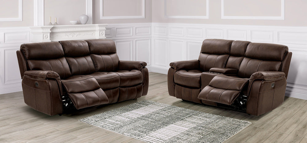 Furniture of America - Antenor Power Sofa + Loveseat in Brown - CM9926MB-PM-2PC View 1
