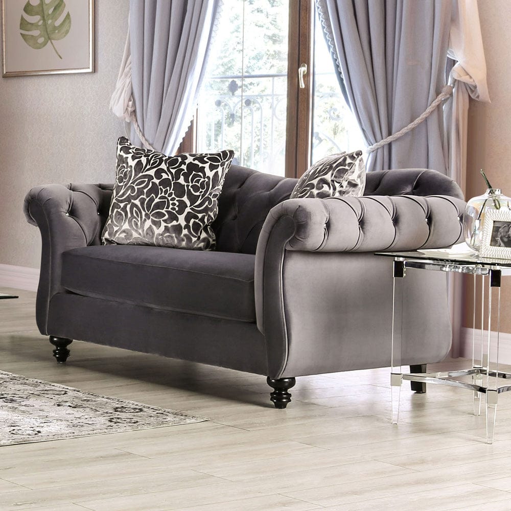 Furniture of America - Antoinette Loveseat in Gray - SM2229-LV View 1