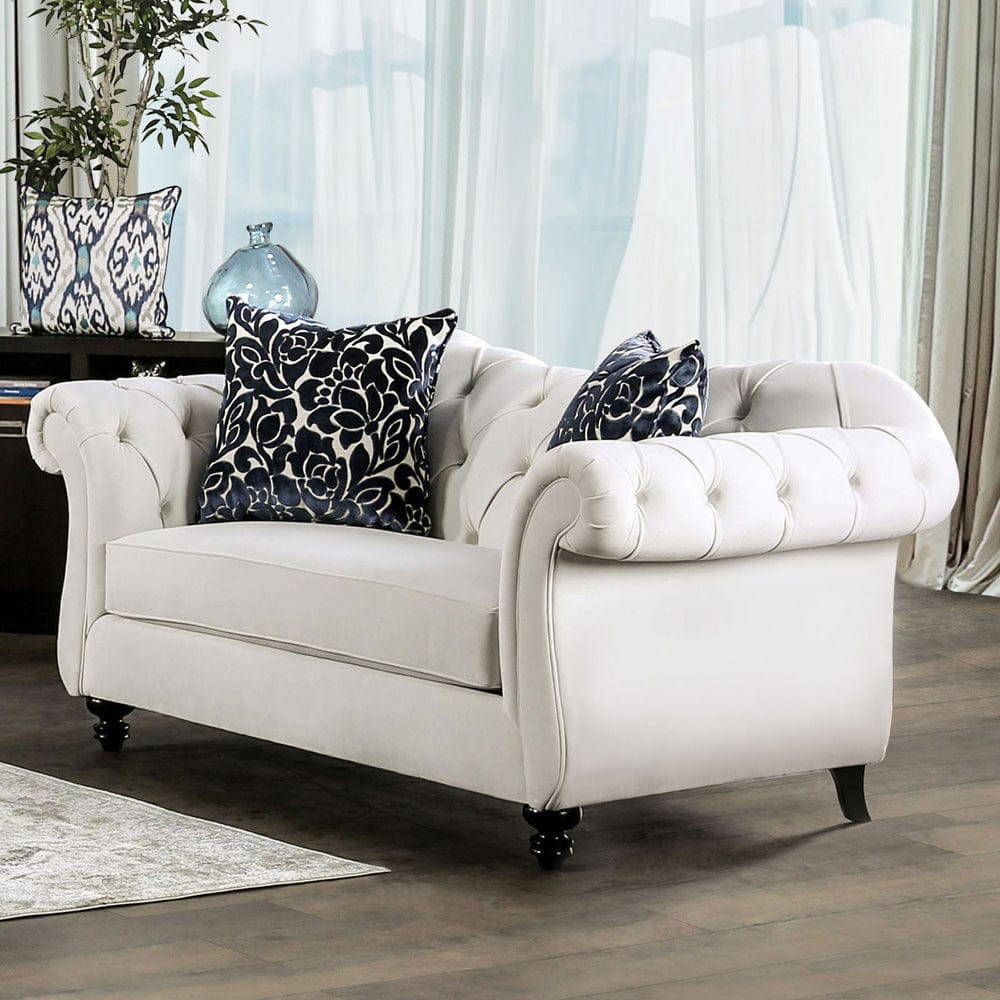Furniture of America - Antoinette Loveseat in White - SM2228-LV View 1
