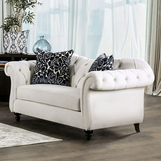 Furniture of America - Antoinette Loveseat in White - SM2228-LV View 1