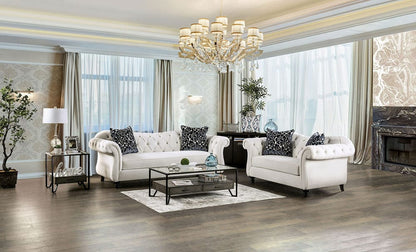 Furniture of America - Antoinette Sofa + Loveseat in White - SM2228-2PC View 1