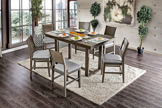 Furniture of America - Anton 7 Pc. Counter Ht. Table Set in Gray/Light Gray - CM3986PT-7PC View 1