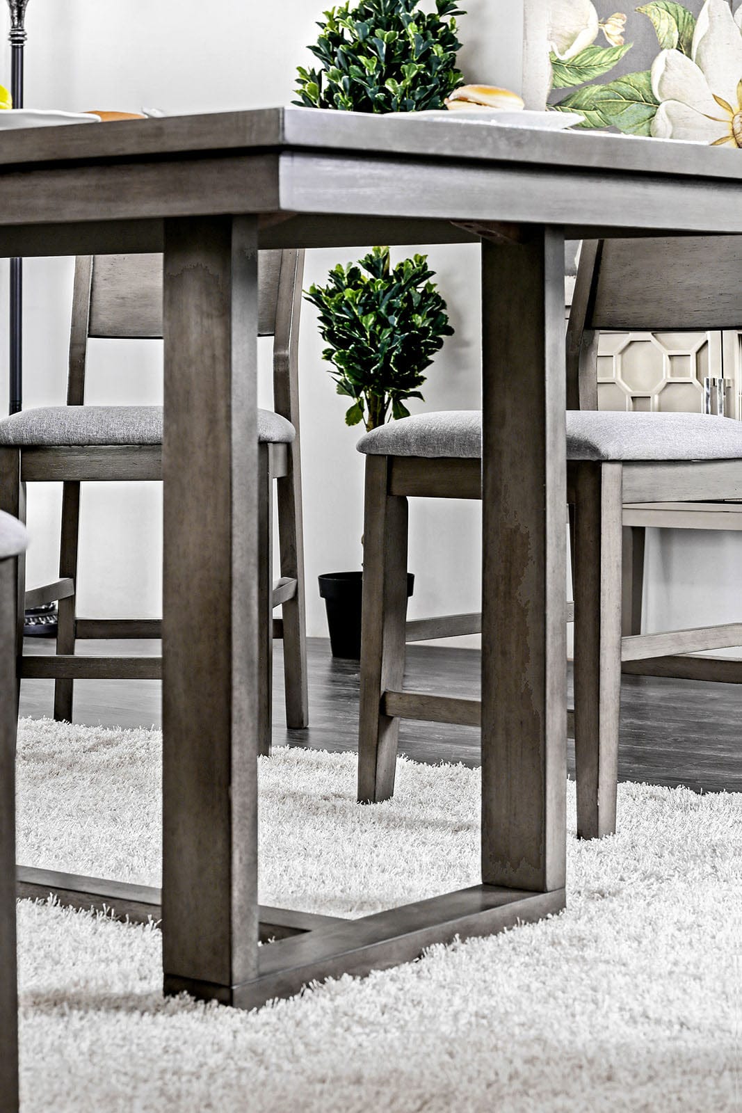 Furniture of America - Anton Counter Ht. Table in Gray - CM3986PT View 3