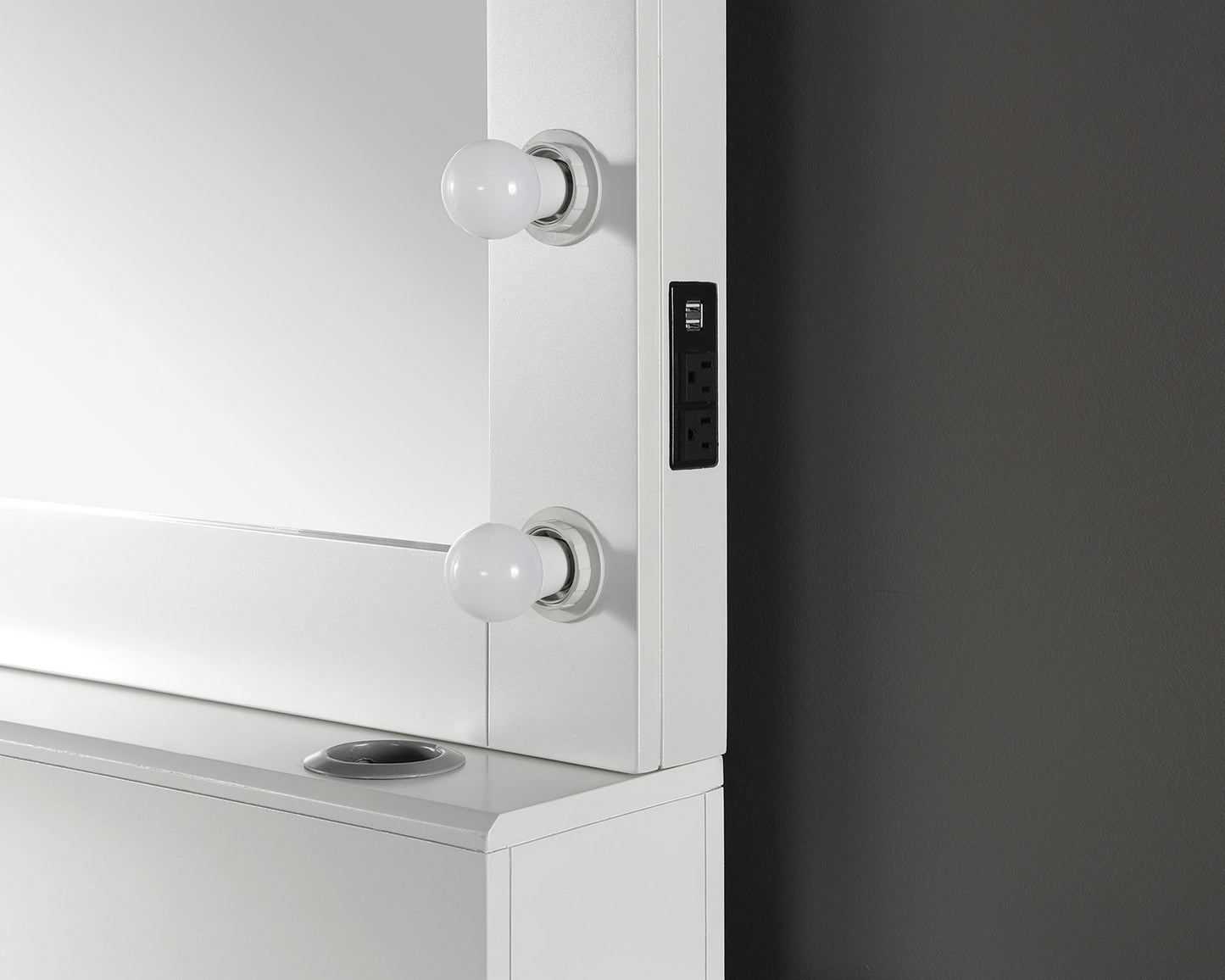 Furniture of America - Aphrodite Vanity Set in White - CM-DK933WH-PK View 2