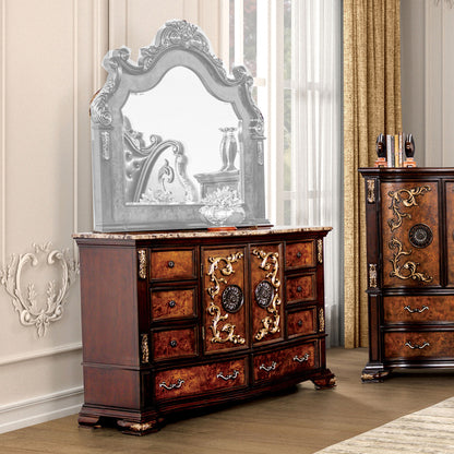 Furniture of America - Aquilina Dresser in Dark Cherry/Oak - FM7422CH-D View 1