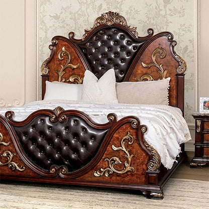 Furniture of America - Aquilina Queen Bed in Dark Cherry/Oak - FM7422CH-Q-BED View 1