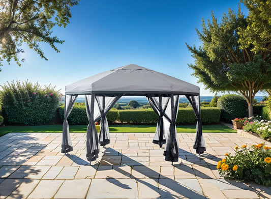 Furniture of America - Arali HXZ Pop Up Gazebo in Gray - LA-A023GY View 1