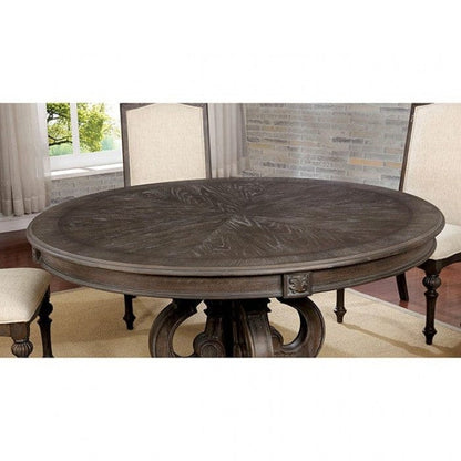 Furniture of America - Arcadia 5 Pc. Round Dining Table Set in Rustic Natural Tone/Ivory - CM3150RT-5PC View 4