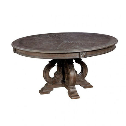 Furniture of America - Arcadia 7 Pc. Round Dining Table Set in Rustic Natural Tone/Ivory - CM3150RT-7PC View 2
