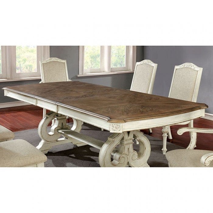 Furniture of America - Arcadia 9 Pc. Dining Table Set (2AC+6SC) in Antique White - CM3150WH-T-9PC View 3