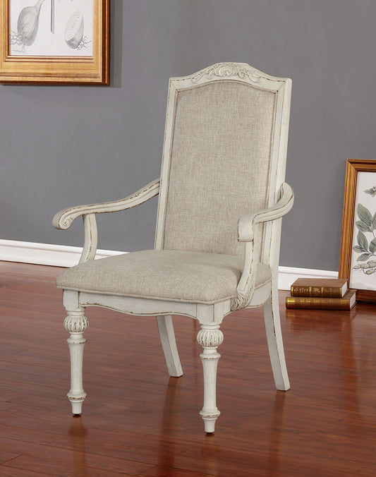 Furniture of America - Arcadia Arm Chair Set of 2 in Antique White - CM3150WH-AC-2PK View 1