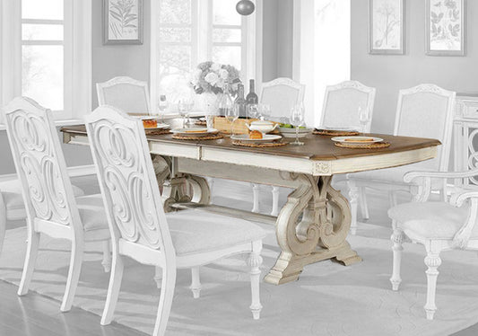 Furniture of America - Arcadia Dining Table in Antique White - CM3150WH-T-TABLE View 1