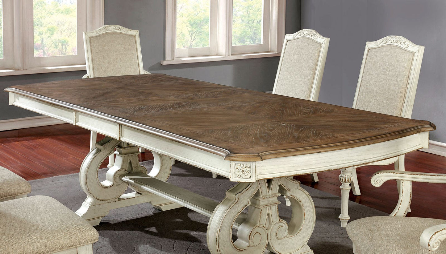 Furniture of America - Arcadia Dining Table in Antique White - CM3150WH-T-TABLE View 2