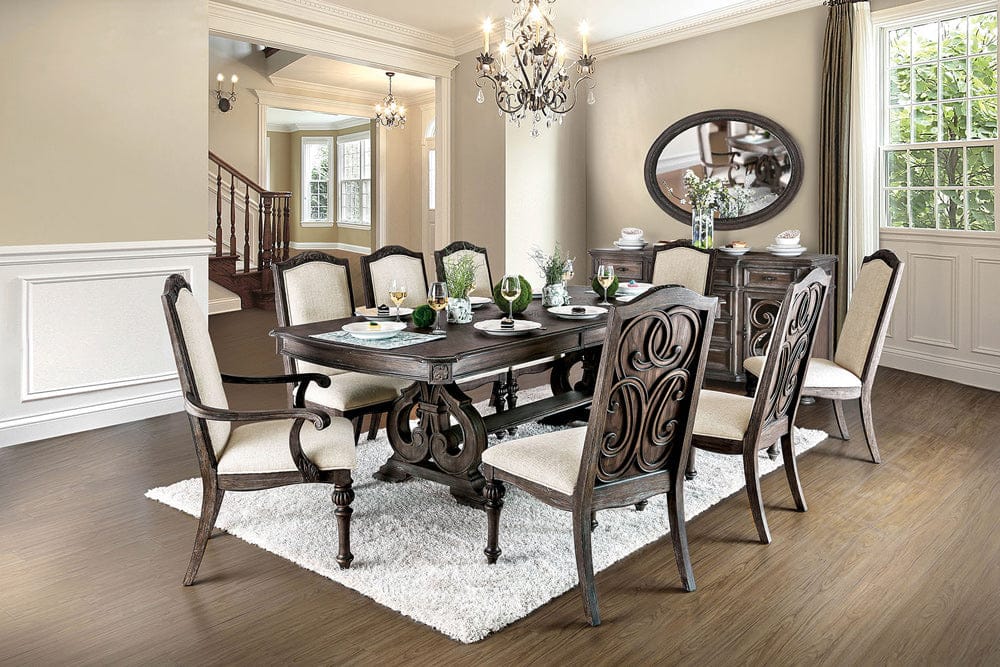 Furniture of America - Arcadia Dining Table in Rustic Natural Tone/Ivory - CM3150T-TABLE View 6