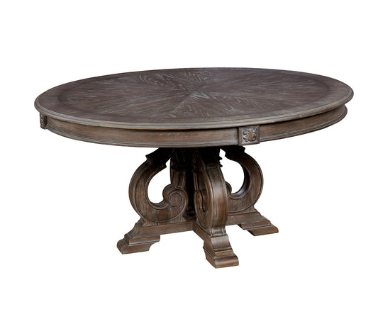 Furniture of America - Arcadia Round Dining Table in Rustic Natural Tone/Ivory - CM3150RT View 1