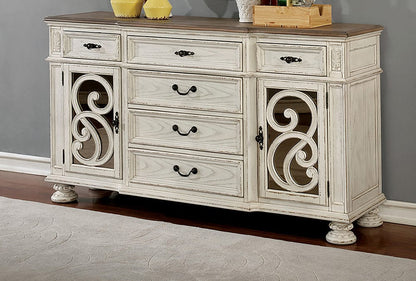 Furniture of America - Arcadia Server in Antique White - CM3150WH-SV View 1