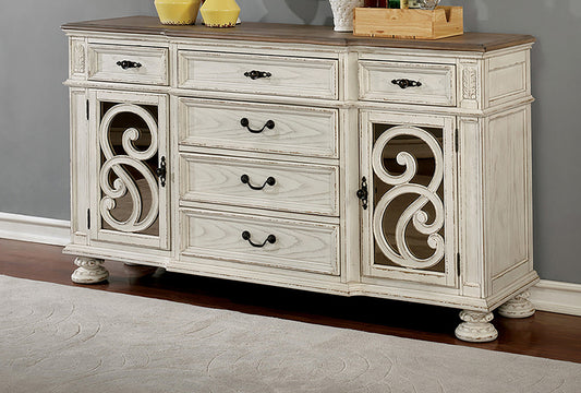Furniture of America - Arcadia Server in Antique White - CM3150WH-SV View 1