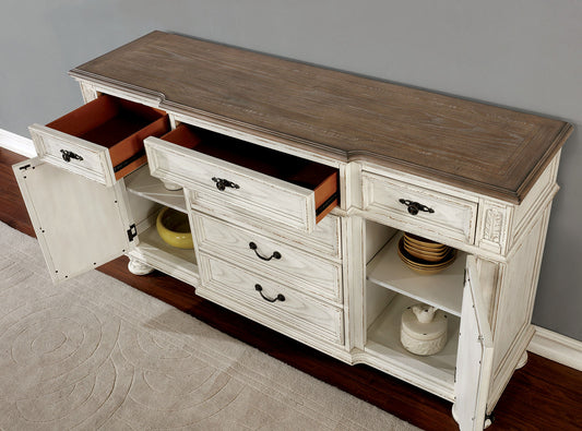 Furniture of America - Arcadia Server in Antique White - CM3150WH-SV View 2