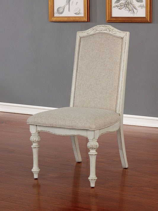 Furniture of America - Arcadia Side Chair Set of 2 in Antique White - CM3150WH-SC-2PK View 1