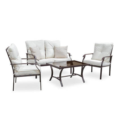 Furniture of America - Arezzo 4 Pc. Outdoor Conversation Set in Beige - LA-L005BG-4PK View 1