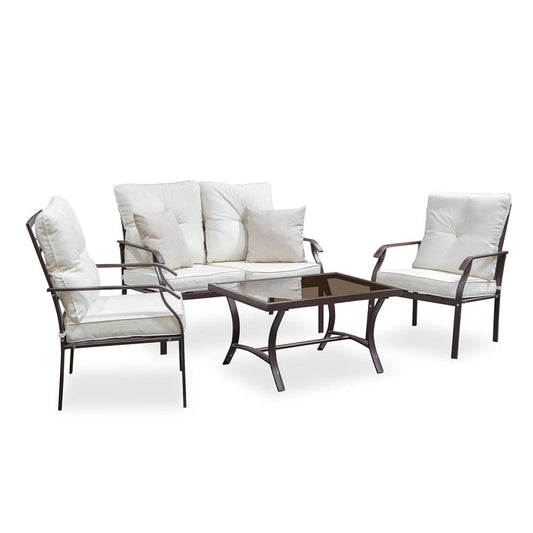 Furniture of America - Arezzo 4 Pc. Outdoor Conversation Set in Beige - LA-L005BG-4PK View 1