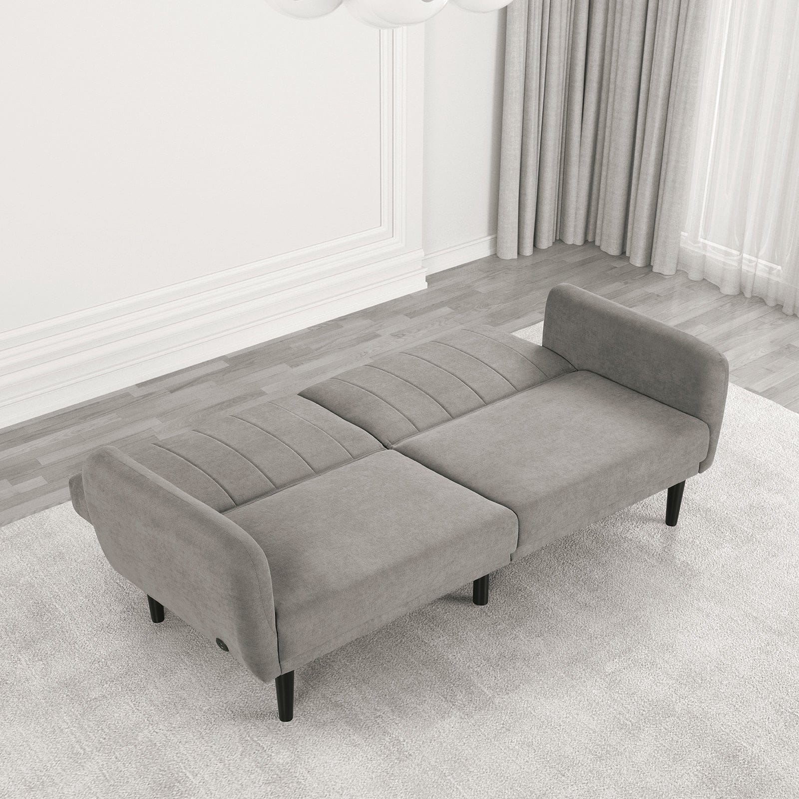 Furniture of America - Aristide Futon Sofa in Gray - FM2900GY View 3