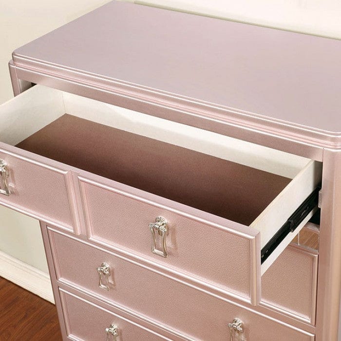 Furniture of America - Ariston 4 Pc. Twin Bedroom Set in Rose Gold - CM7171RG-T-4PC View 3