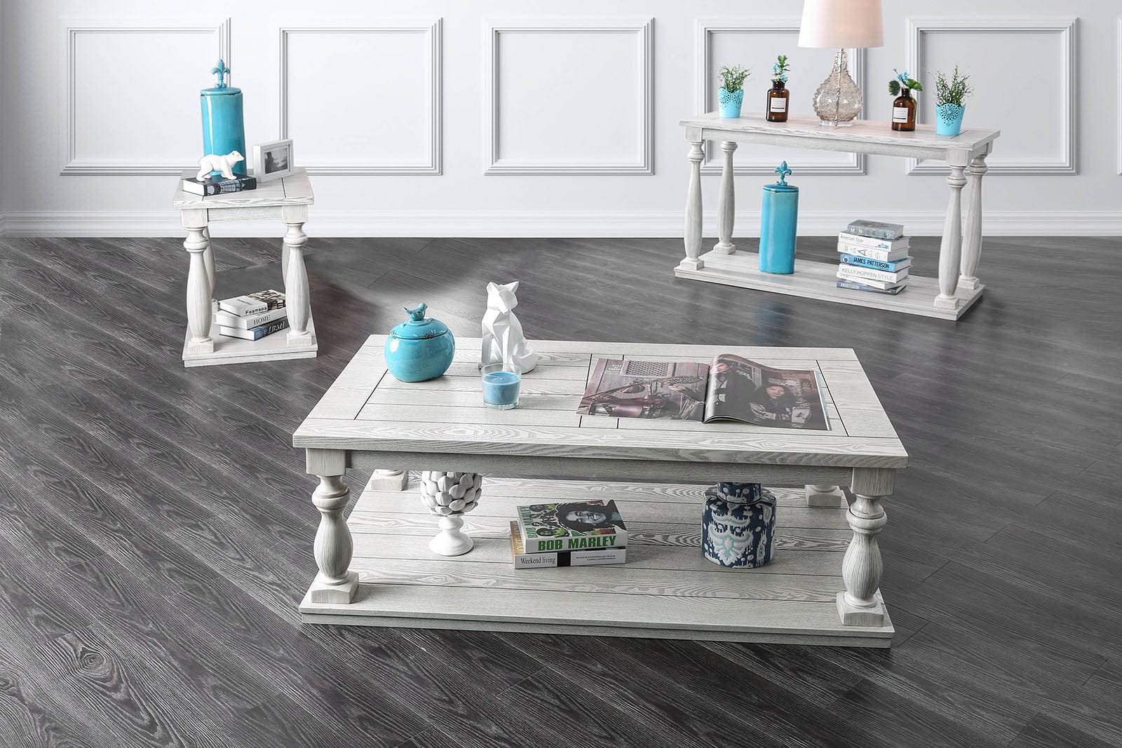 Furniture of America - Arlington Sofa Table in Antique White - CM4520S View 2