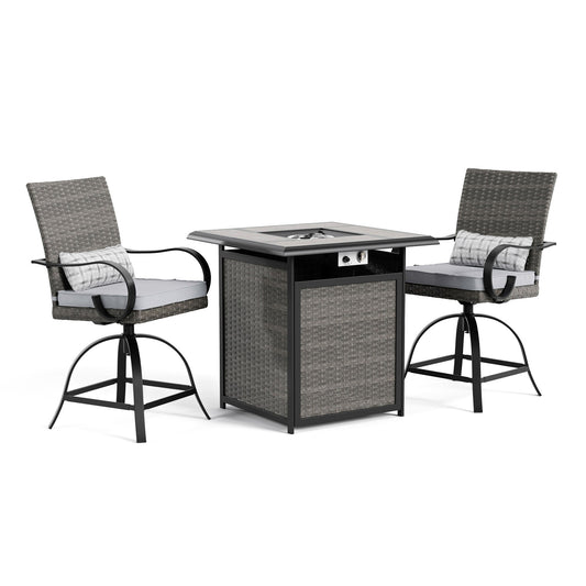 Furniture of America - Arosa 3 Pc. Fire Pit Counter Ht. Set in Black/Gray - GM-2024-3PC View 1