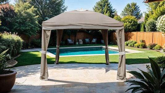 Furniture of America - Arosa Outdoor Pop-Up Canopy 10' X 10' in Beige - LA-A002BR View 1
