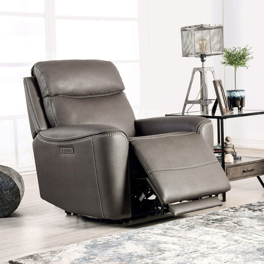 Furniture of America - Artemia Power Recliner in Gray - CM9922GY-CH-PM View 1