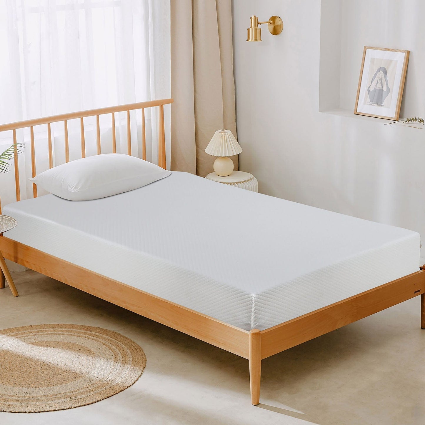 Furniture of America - Artemisia 12" Twin XL Memory Foam Mattress (Roll-In-Box) in White - DM540-TXL View 2