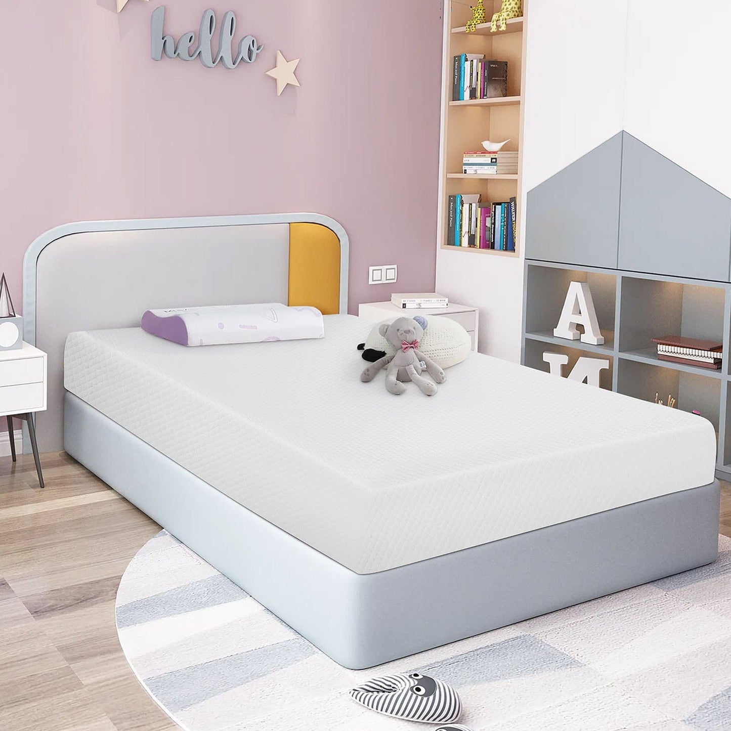 Furniture of America - Artemisia 8" Full Memory Foam Mattress (Roll-In-Box) in White - DM520-F View 3