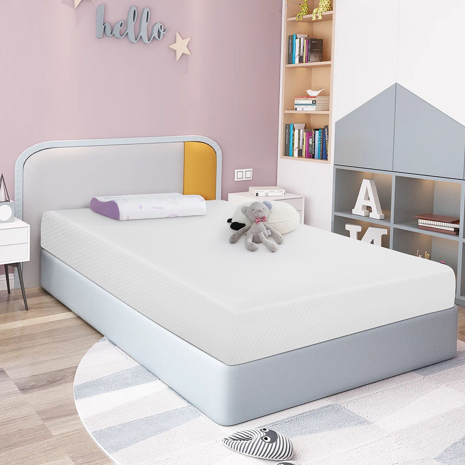 Furniture of America - Artemisia 8" Full Memory Foam Mattress (Roll-In-Box) in White - DM520-F View 3