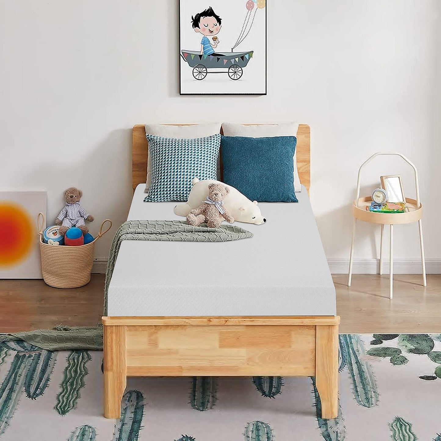Furniture of America - Artemisia 8" Twin Memory Foam Mattress (Roll-In-Box) in White - DM520-T View 2