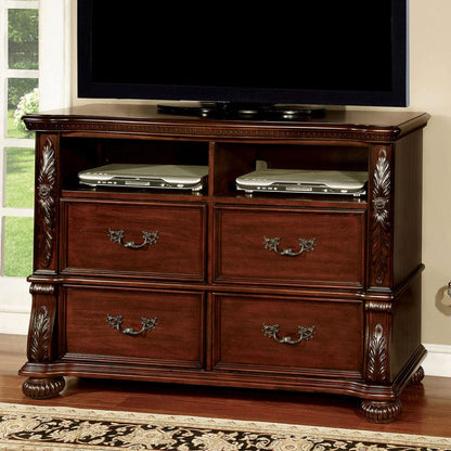 Furniture of America - Arthur Media Chest in Brown Cherry - CM7587TV View 1